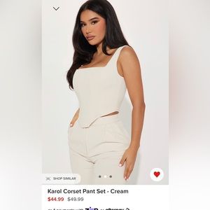 Karol Corset Pant Set - Cream